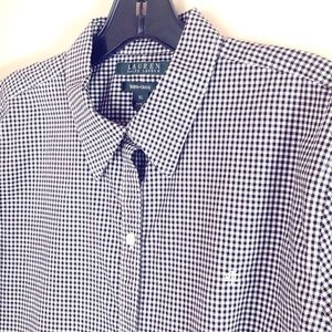 Ralph Lauren Gingham Button Down Blouse